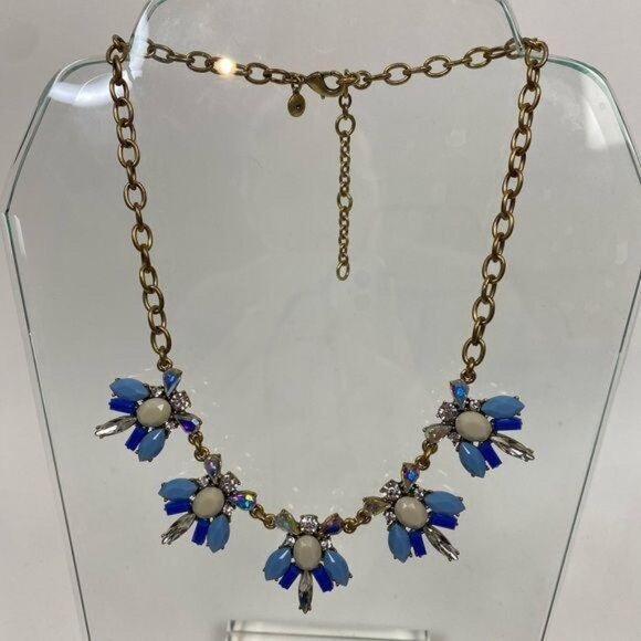 J. Crew Blue Gold Iridescent Necklace - Picture 9 of 10